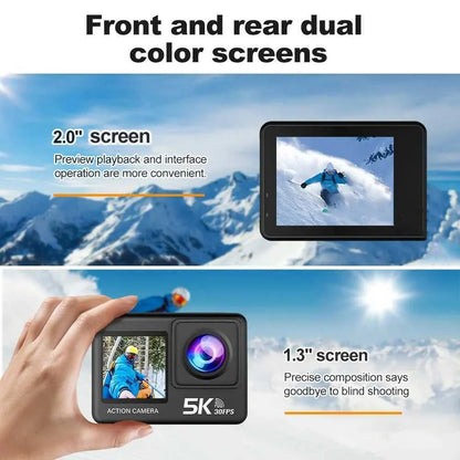 Cámara de acción 5K Pro WiFi cámara deportiva con Control remoto con EIS HD 1080P 60FPS bicicleta motocicletas casco cámaras de grabación de vídeo