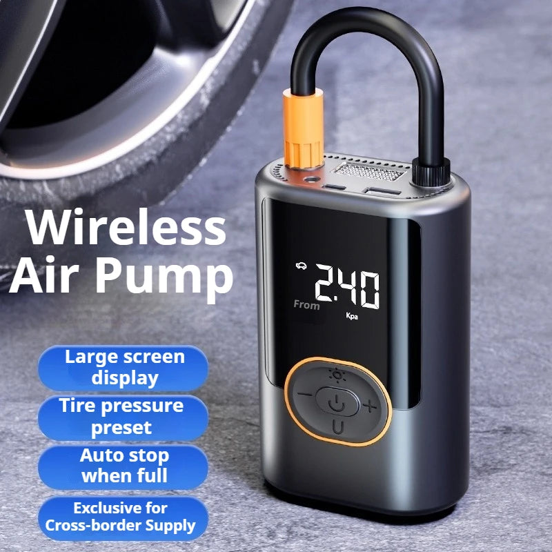 Arrancador de batería portátil para coche, 100W, 4000mAh, detección inteligente de presión de neumáticos para coches, motocicletas, bicicletas, banco de energía de bolas
