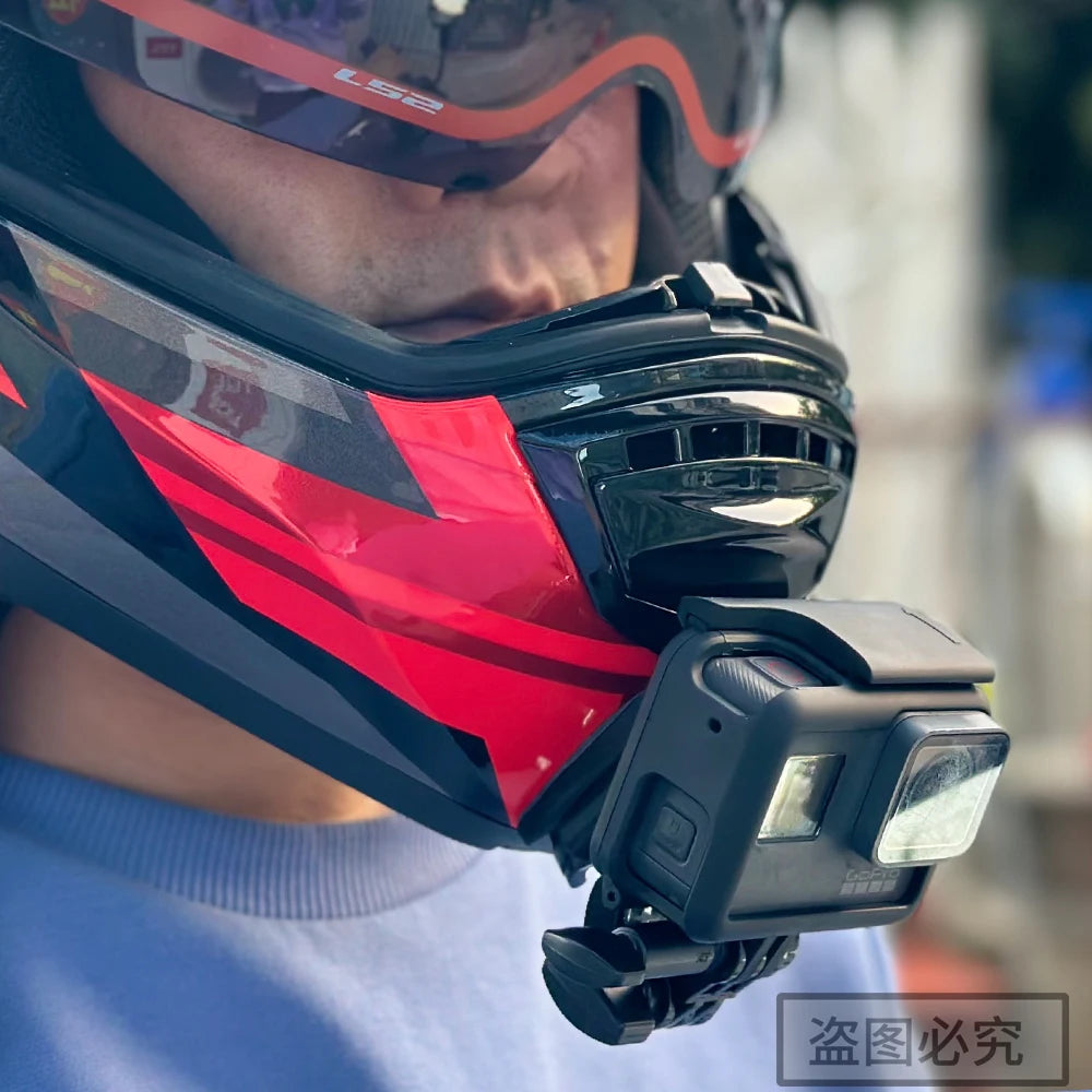 Casco de motocicleta personalizado premium TUYU LS2 MX701 ff 801358   Soporte de barbilla de aluminio para accesorios GoPro Hero10 Insta360 X2 3 DJI