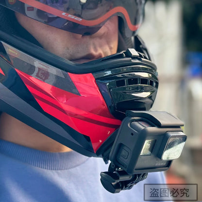 Casco de motocicleta personalizado premium TUYU LS2 MX701 ff 801358   Soporte de barbilla de aluminio para accesorios GoPro Hero10 Insta360 X2 3 DJI