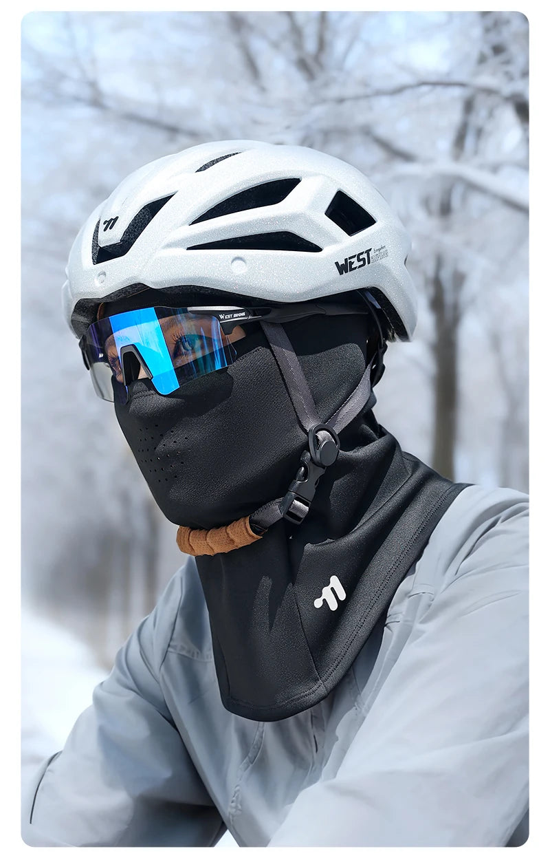 WEST BIKING-casco para bicicleta, pasamontañas cálido para ciclismo de invierno, cubierta para la cabeza a prueba de frío para exteriores, máscara facial completa, forro para casco de motocicleta