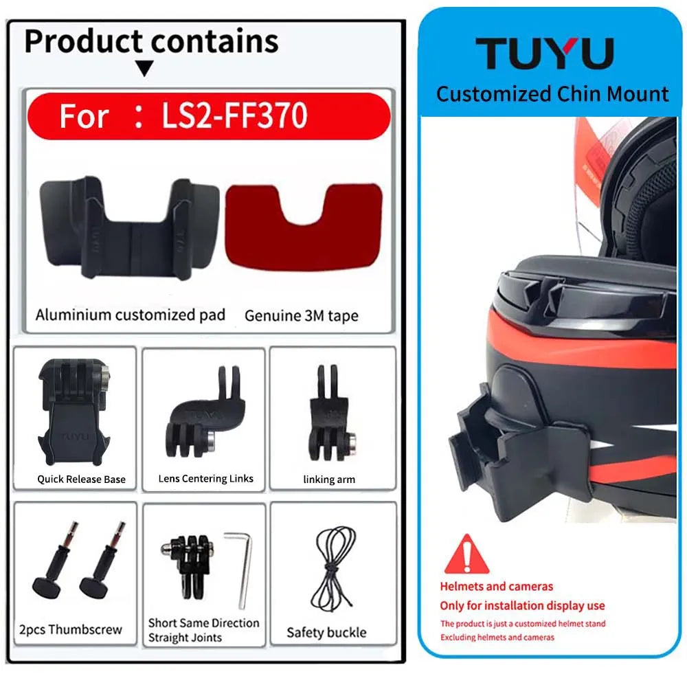 Casco de motocicleta personalizado premium TUYU LS2 MX701 ff 801358   Soporte de barbilla de aluminio para accesorios GoPro Hero10 Insta360 X2 3 DJI
