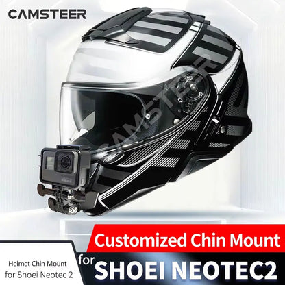Soporte de barbilla para casco de motocicleta Shoei Neotec 2 personalizado para cámaras GoPro Hero12 11 10, Insta360 X4, Ace Pro2, DJI Action 4/5Pro