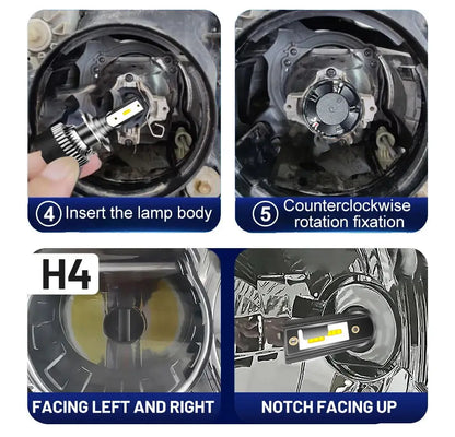 Faro LED H4 5000000LM 4800W LED H7 H1 H11 H8 H9 9005 9006 HB3 HB4 4300K 6500K 8000K PTF bombilla de hielo luces antiniebla automáticas potentes