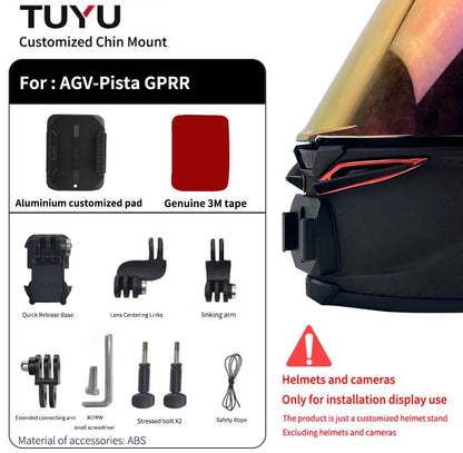 TUYU Premium casco de motocicleta personalizado Agv Pista GPRR K1 K5S K6luminium soporte de barbilla para GoPro Max Hero10 Insta360 One X2 R DJI