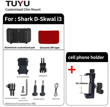 Soporte de barbilla para casco de motocicleta Shark D-Skwal i3 personalizado para GoPro Hero13, Insta360 OneX3, RS y accesorios para cámaras DJI Action