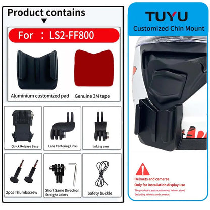 Casco de motocicleta personalizado premium TUYU LS2 MX701 ff 801358   Soporte de barbilla de aluminio para accesorios GoPro Hero10 Insta360 X2 3 DJI