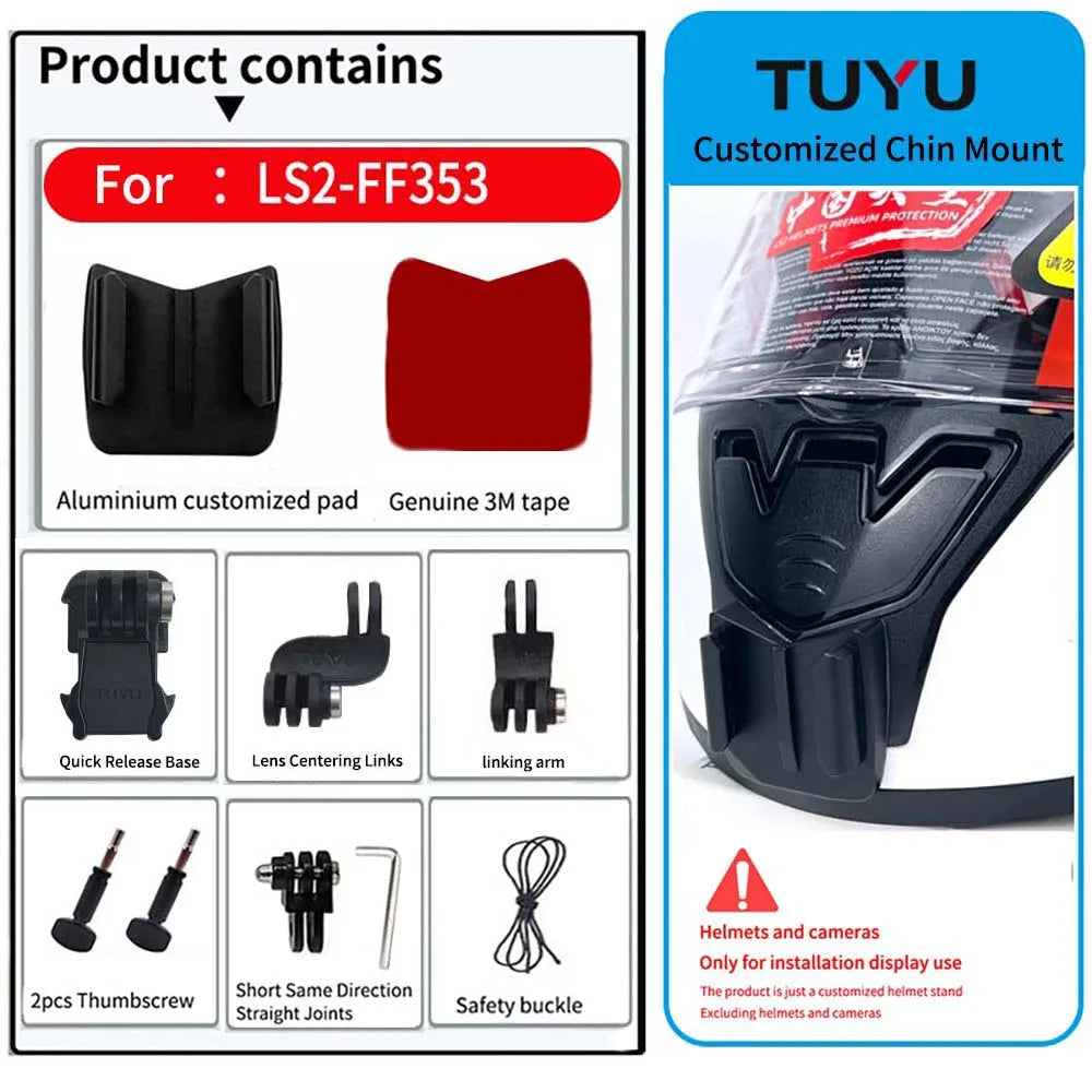Casco de motocicleta personalizado premium TUYU LS2 MX701 ff 801358   Soporte de barbilla de aluminio para accesorios GoPro Hero10 Insta360 X2 3 DJI