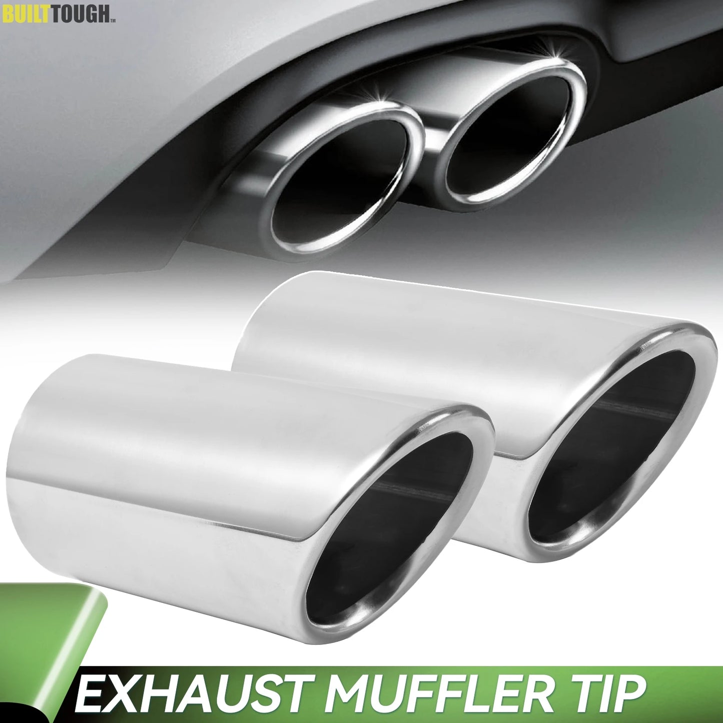 Tubo de escape de coche cromado de acero inoxidable, 2 uds., para VW Polo Golf Bora Scirocco Tiguan EOS Bettle Seat Leon Skoda Octavia Superb