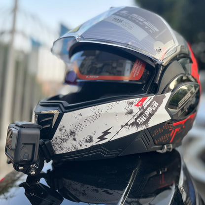 Casco de motocicleta personalizado premium TUYU LS2 MX701 ff 801358   Soporte de barbilla de aluminio para accesorios GoPro Hero10 Insta360 X2 3 DJI