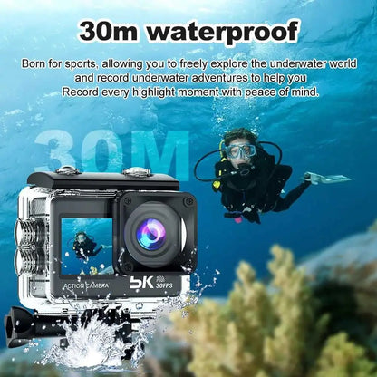 Cámara de acción 5K Pro WiFi cámara deportiva con Control remoto con EIS HD 1080P 60FPS bicicleta motocicletas casco cámaras de grabación de vídeo