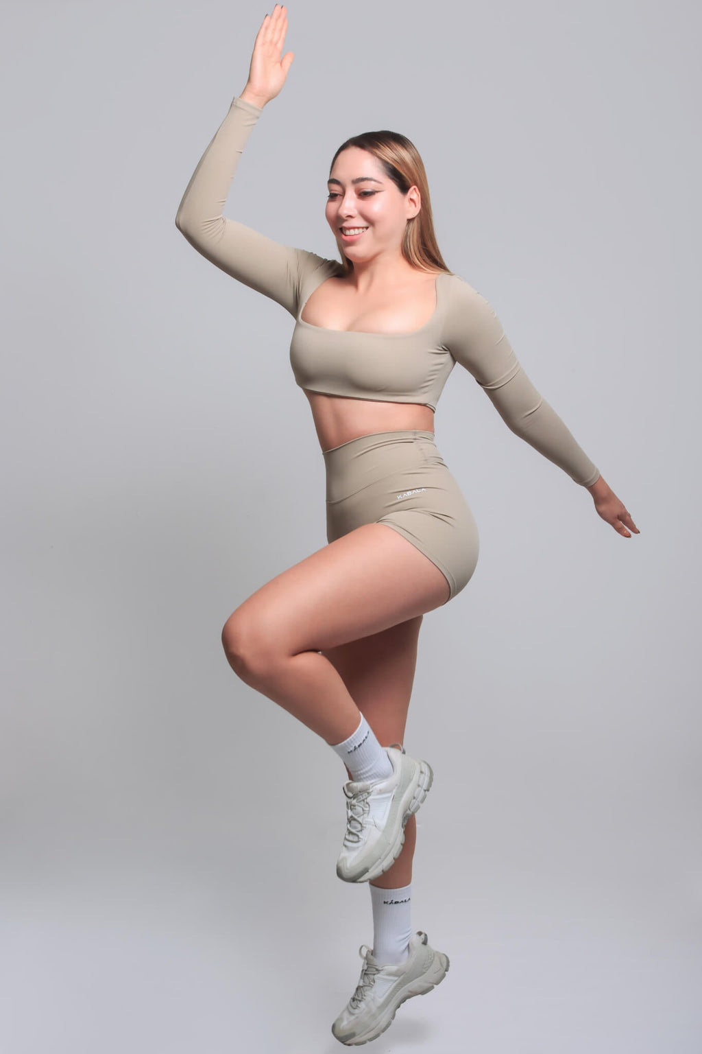Crop Top Manga Larga Origen - Beige