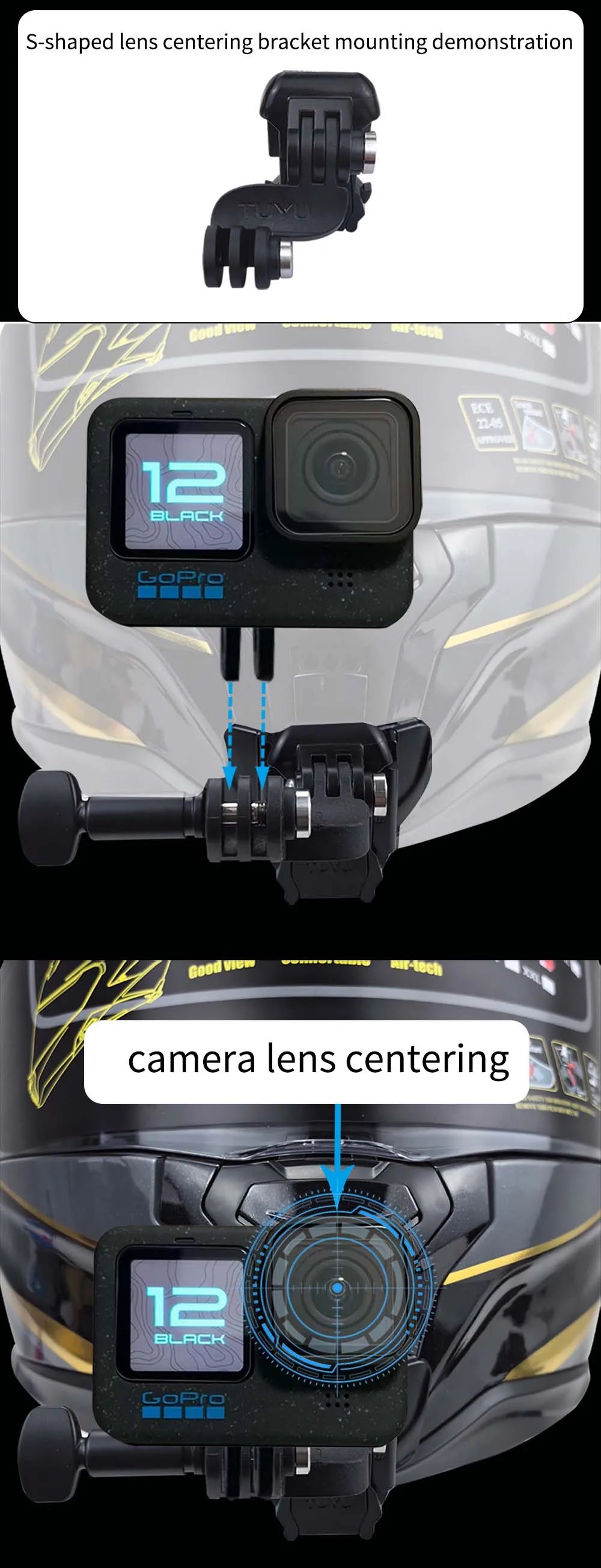 Soporte de barbilla para casco de motocicleta Shark D-Skwal i3 personalizado para GoPro Hero13, Insta360 OneX3, RS y accesorios para cámaras DJI Action