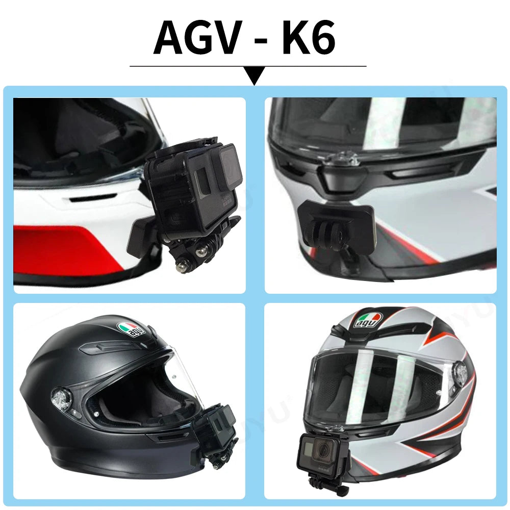 TUYU Premium casco de motocicleta personalizado Agv Pista GPRR K1 K5S K6luminium soporte de barbilla para GoPro Max Hero10 Insta360 One X2 R DJI