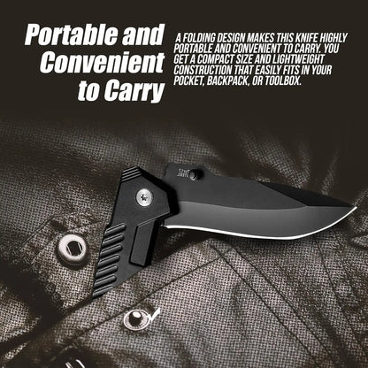 Cuchillo plegable práctico de acero inoxidable, cuchillo plegable de bolsillo EDC adecuado para acampar al aire libre, pescar, supervivencia y cazar