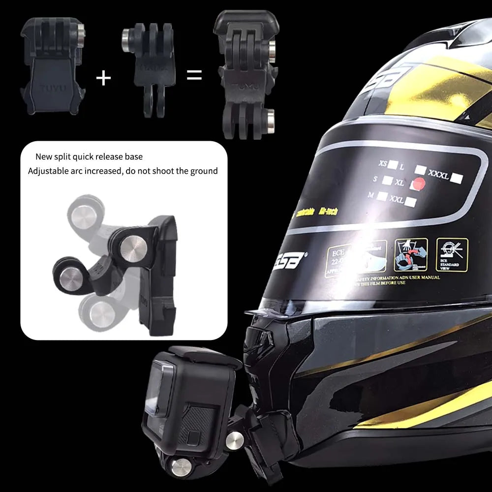 Soporte de barbilla para casco de motocicleta Shark D-Skwal i3 personalizado para GoPro Hero13, Insta360 OneX3, RS y accesorios para cámaras DJI Action
