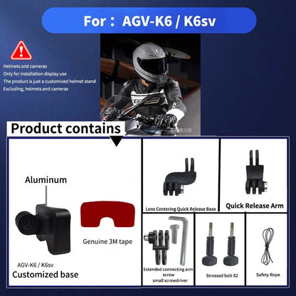 TUYU Premium casco de motocicleta personalizado Agv Pista GPRR K1 K5S K6luminium soporte de barbilla para GoPro Max Hero10 Insta360 One X2 R DJI