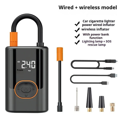 Arrancador de batería portátil para coche, 100W, 4000mAh, detección inteligente de presión de neumáticos para coches, motocicletas, bicicletas, banco de energía de bolas