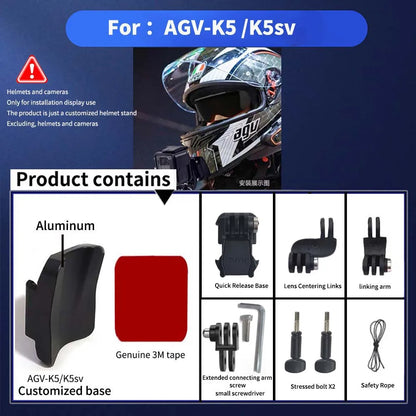 TUYU Premium casco de motocicleta personalizado Agv Pista GPRR K1 K5S K6luminium soporte de barbilla para GoPro Max Hero10 Insta360 One X2 R DJI