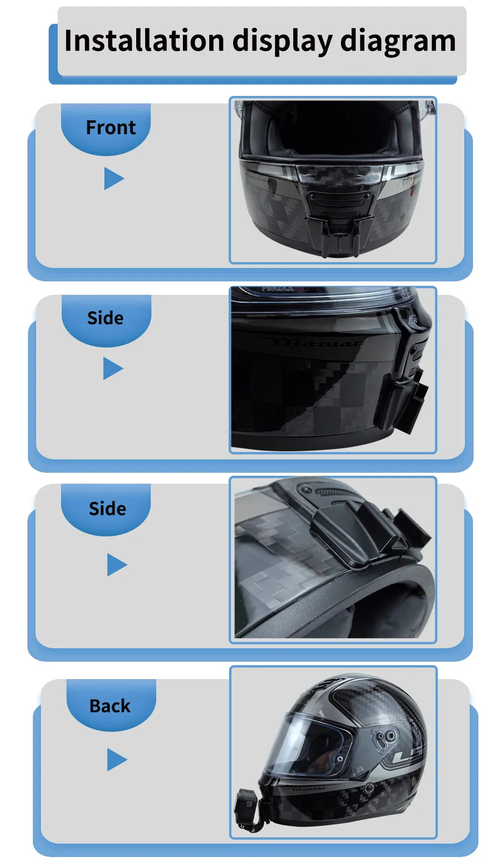 Casco de motocicleta personalizado premium TUYU LS2 MX701 ff 801358   Soporte de barbilla de aluminio para accesorios GoPro Hero10 Insta360 X2 3 DJI